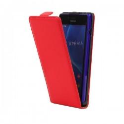 Preklopna Torbica za Sony Xperia M2 Aqua +Zaščitna folija ekrana,Rdeča barva