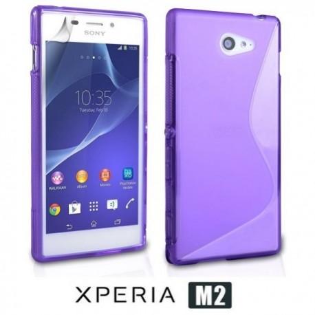 Silikon etui za Sony Xperia M2 +Folija ekrana, Vijola barva
