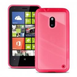 Etui za Nokia Lumia 620,prozoren s pink robovi