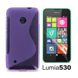 Silikon etui za Nokia Lumia 530,vijola barva,motiv S+folija ekrana