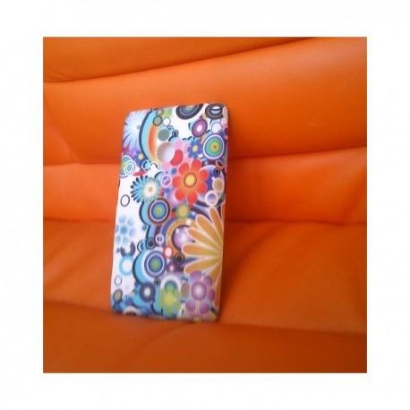Silikon etui za Nokia Lumia 520,motiv modri krogci s cvetovi+folija ekrana