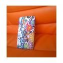 Silikon etui za Nokia Lumia 520,motiv modri krogci s cvetovi+folija ekrana