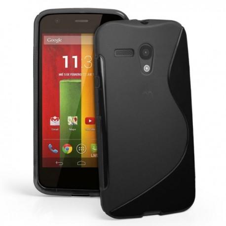 Silikon etui za Motorola MOTO G +Folija ekrana Črna barva