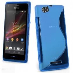 Silikon etui za Sony Xperia M,modra barva,motiv S+folija ekrana