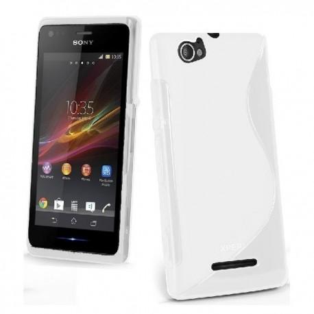 Silikon etui za Sony Xperia M,bela barva,motiv S+folija ekrana