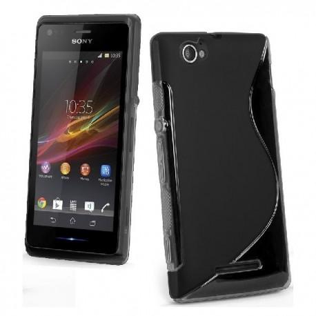 Silikon etui za Sony Xperia M,črna barva,motiv S+folija ekrana