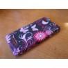 Silikon etui za Sony Xperia M,črna in pink barva,motiv cvetje z metulji+folija ekrana