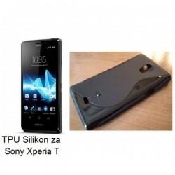 Silikon etui za Sony Xperia T,črna barva,motiv S