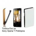 Torbica za Sony Xperia T,preklopna,bela barva