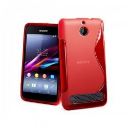 Silikon etui za Sony Xperia E1,E1 Dual,rdeča barva,motiv S