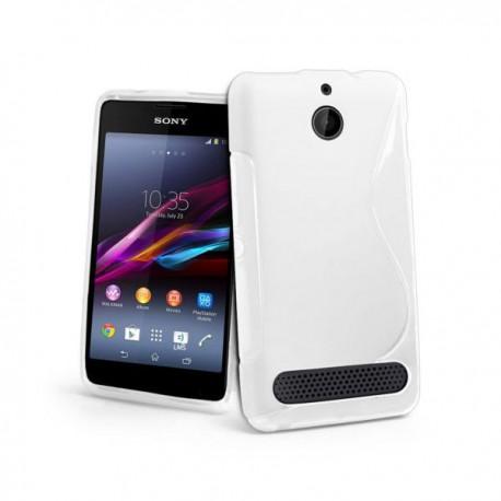 Silikon etui za Sony Xperia E1,E1 Dual,prozorna mat bela barva,motiv S