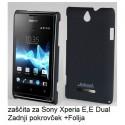 Etui za Sony Xperia E,E Dual,zadnji pokrovček,črna barva+folija ekrana,Jekod
