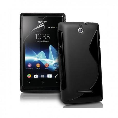 Silikon etui za Sony Xperia E,E Dual,črna barva,motiv S+folija ekrana