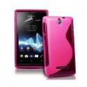 Silikon etui za Sony Xperia E,E Dual,pink barva,motiv S+folija ekrana