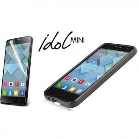 Silikon etui za Alcatel One Touch Idol Mini +Folija ekrana Temna barva