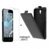 Preklopna Torbica za Alcatel One Touch Idol 2 + Zaščitna folija ekrana ,Črna barva