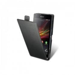 Torbica za Sony Xperia L,preklopna,črna barva+folija ekrana