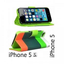 Etui za Apple iPhone 5, 5S Preklopna- Barvna (bela,zelena,oranžna)