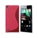 Silikon etui za Huawei Ascend P6 +Folija ekrana ,Pink barva