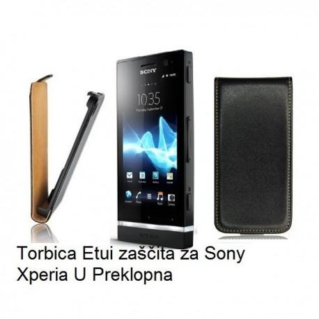Torbica za Sony Xperia U,preklopna,črna barva