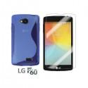 Silikon etui  za LG F60 +Folija ekrana Modra barva