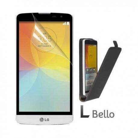 Preklopna Torbica za LG L Bello Flip+ folija ekrana Črna barva