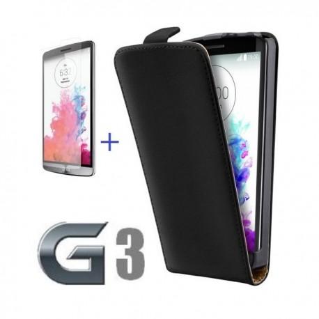 Torbica za LG G3 Preklopna +Zaščitna folija ekrana,Črna barva