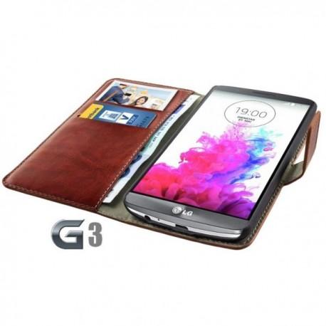 Torbica za LG G3 Preklopna Rjava barva+Folija ekrana