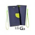 Preklopna Torbica Fancy za LG G3 Modra barva