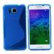 Silikon etui za Samsung Galaxy Alpha +Folija ekrana Modra barva