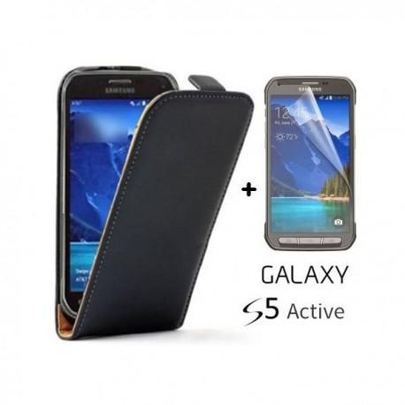 Preklopna Torbica za Samsung Galaxy S5 Active Črna barva+Folija ekrana