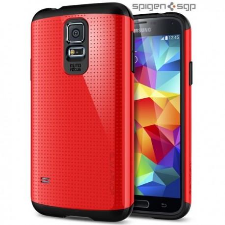 Etui za Samsung Galaxy S5 Slim Armor zadnji pokrovček anti-shock Spigen Dante Red