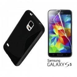 Silikon etui za Samsung Galaxy S5 +Folija ekrana Gratis , Črna barva