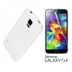 Silikon etui za Samsung Galaxy S5 +Folija ekrana Gratis , Bela barva