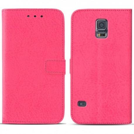 Torbica za Samsung Galaxy S5 Preklopna Pink barva+Folija ekrana