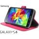 Torbica za Samsung Galaxy S5 Preklopna Pink barva+Folija ekrana