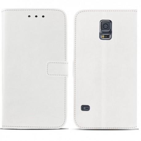 Torbica za Samsung Galaxy S5 Preklopna Bela barva+Folija ekrana
