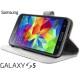Torbica za Samsung Galaxy S5 Preklopna Bela barva+Folija ekrana