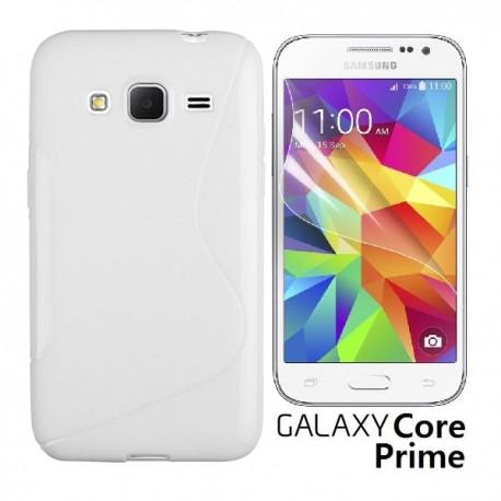 Silikon etui za Samsung Galaxy Core Prime +Folija ekrana Bela barva