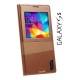 Torbica USAMS za Samsung Galaxy S5 Window View Design Coffee Gold barva
