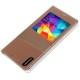 Torbica USAMS za Samsung Galaxy S5 Window View Design Coffee Gold barva