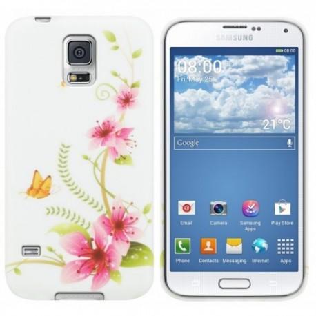 Silikon etui Flowers za Samsung Galaxy S5 +folija ekrana