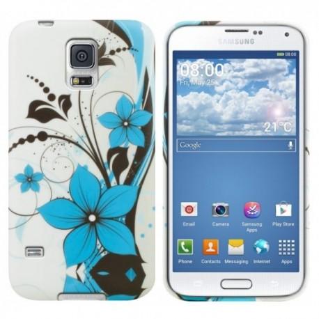 Silikon etui Blue Flowers za Samsung Galaxy S5 +folija ekrana