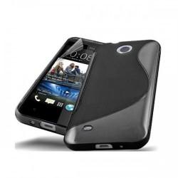 Silikon etui za HTC Desire 300 +zaščitna folija ,Črna barva