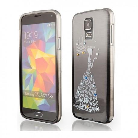 Silikon etui za Samsung Galaxy S5 +Folija ekrana Lady Črna