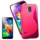Silikon etui za Samsung Galaxy S5 Mini +Folija ekrana Pink barva