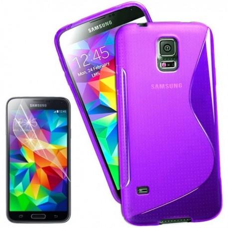 Silikon etui za Samsung Galaxy S5 Mini +Folija ekrana Vijola barva