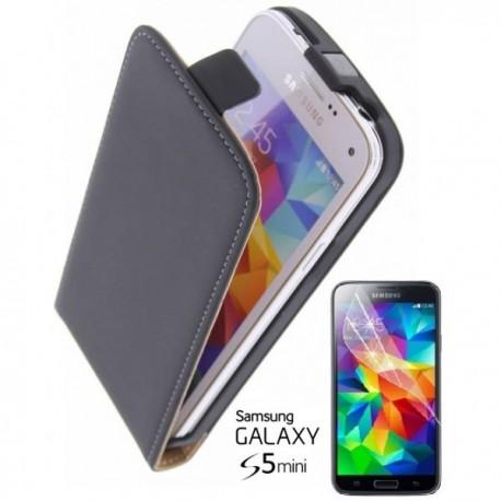 Torbica za Samsung Galaxy S5 Mini Preklopna + Zaščitna folija ekrana ,Črna barva
