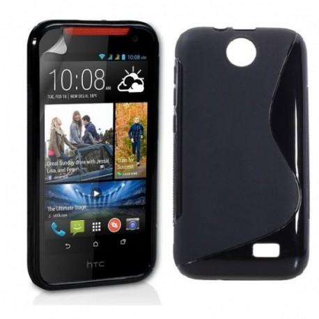 Silikon etui za HTC Desire 310 +Folija ekrana Črna barva