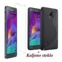 Silikon etui za Samsung Galaxy Note 4 TPU Črna barva+Kaljeno steklo
